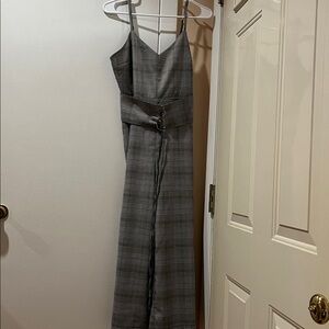 Silence + Noise Black and White Plaid Jumpsuit